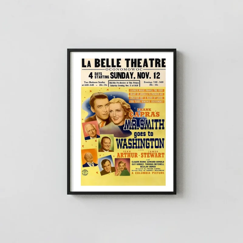 Mr. Smith Goes to Washington | Movie Poster | Vintage James Stewart Art