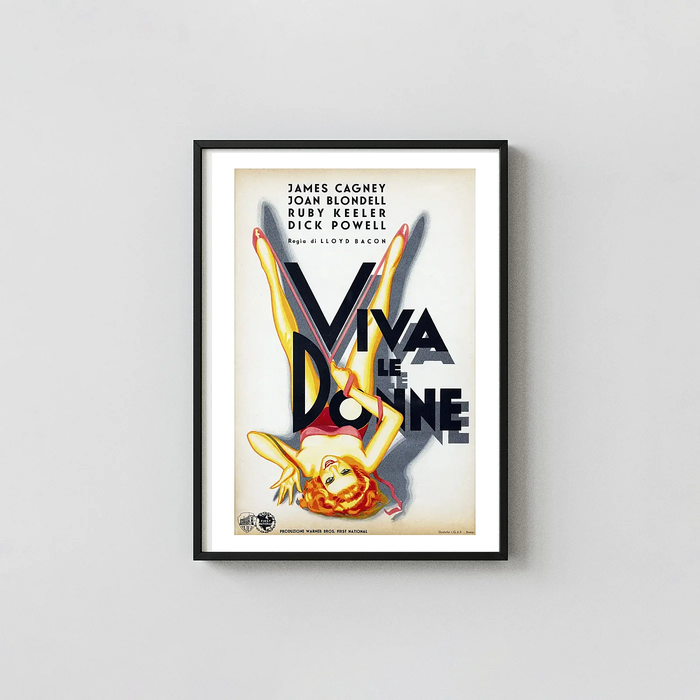 Footlight Parade (1933) Vintage Movie Poster — Wall Movie Posters xe2x80x93 Portrait Frame Wall Art Mockup | MerchFuse