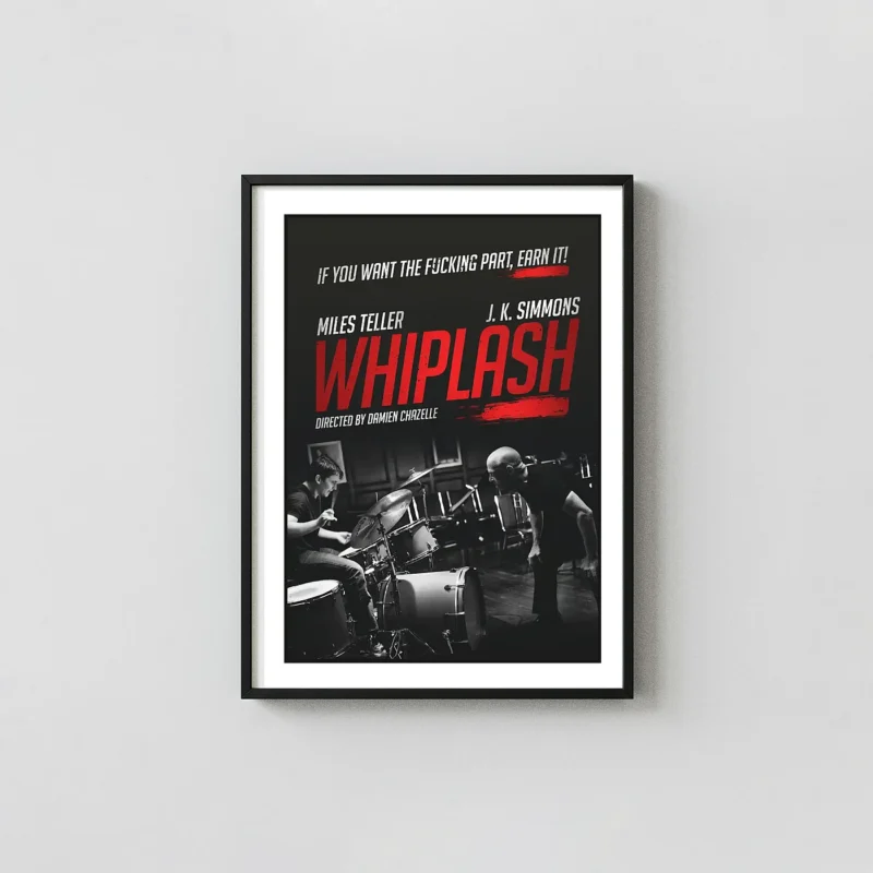 Whiplash | Movie Poster | Miles Teller & J.K. Simmons Drum Scene