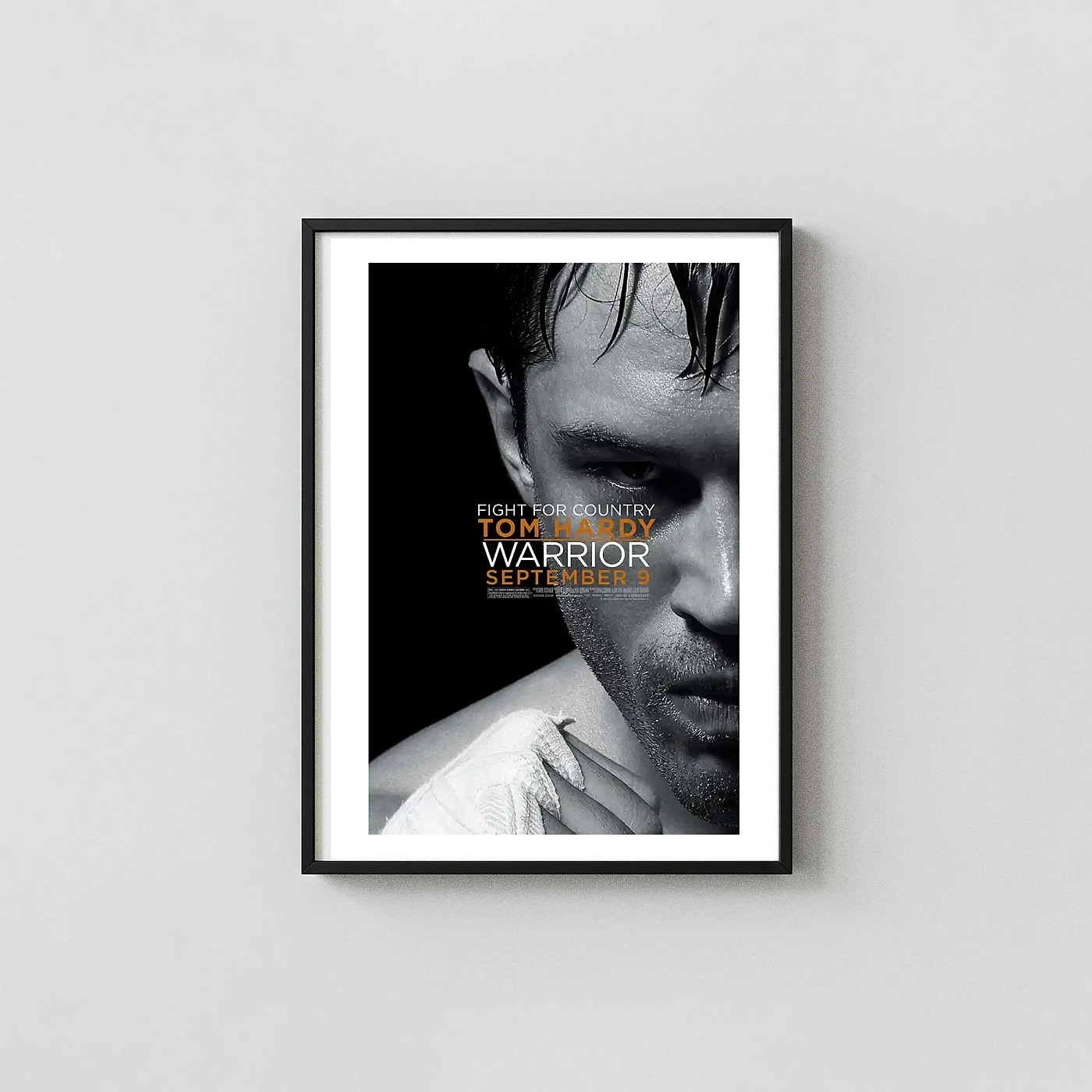 Warrior (2011) Sports Drama Print - MMA Fight Film Movie Posters xe2x80x93 Portrait Frame Wall Art Mockup | MerchFuse