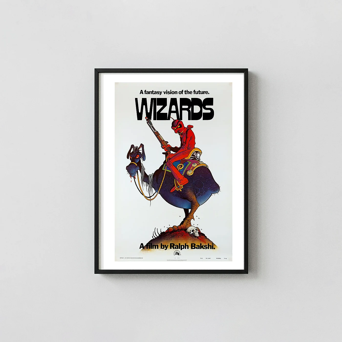 Wizards (1977) Animated Movie Poster - Fantasy Wall Movie Posters xe2x80x93 Portrait Frame Wall Art Mockup | MerchFuse
