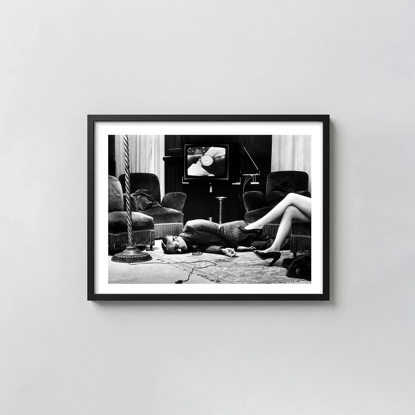 Helmut Newton Print, T.v. Murder Cannes 1975 Photography Wall Art Helmut Newton Print, T.v. Murder Cannes 1975 Photography Photography Prints Xe2X80X93 Landscape Frame Wall Art Mockup | Merchfuse