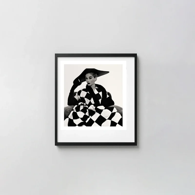 Irving Penn Fashion Print, Harlequin Dress Lisa Fonssagrives 1950 Vogue Wall Art
