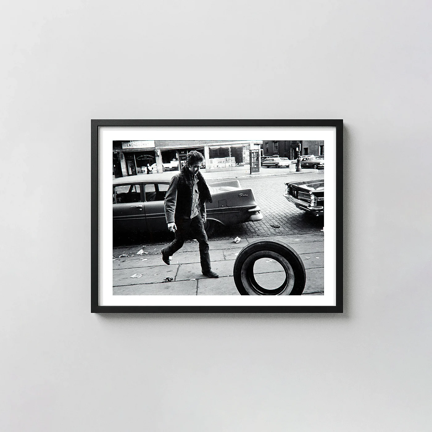 Bob Dylan Poster, Jim Marshall 1963 Iconic Street Scene Music Print Photography Prints xe2x80x93 Landscape Frame Wall Art Mockup | MerchFuse