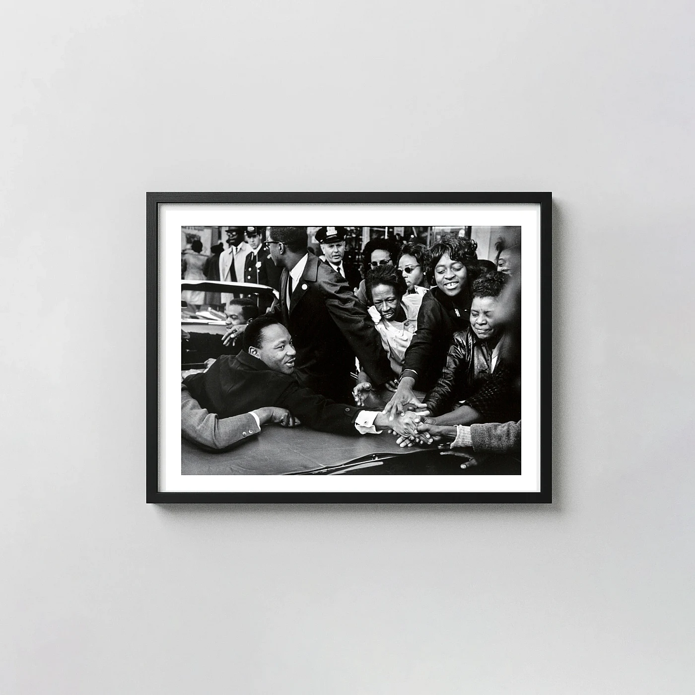 Martin Luther King Jr Poster, Baltimore Motorcade 1964 Civil Rights Photography Photography Prints xe2x80x93 Landscape Frame Wall Art Mockup | MerchFuse