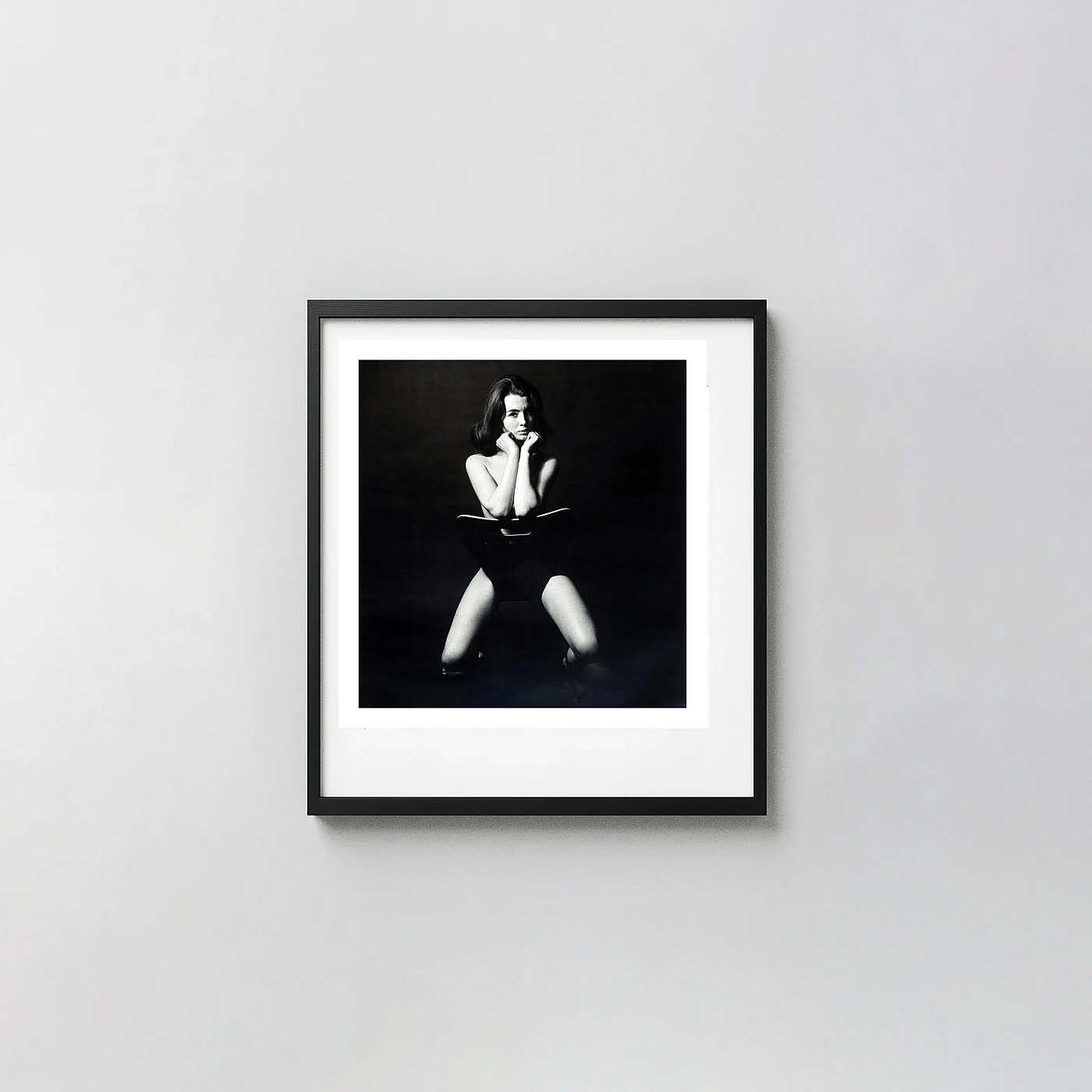 Christine Keeler Poster, Lewis Morley 1963 Iconic Photography Print Photography Prints xe2x80x93 Square Frame Wall Art Mockup | MerchFuse