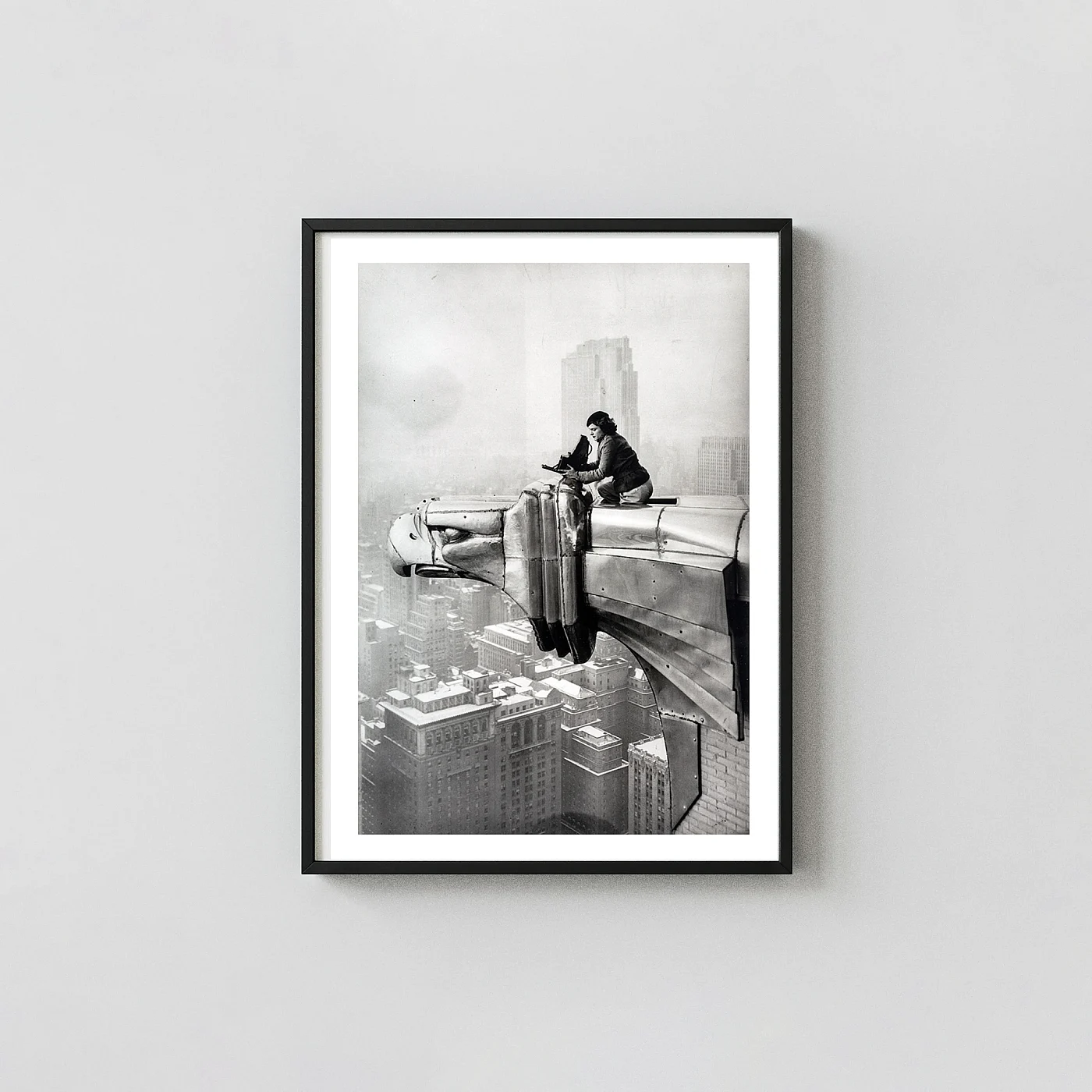 Oscar Graubner | Vintage Photography Poster | Chrysler Building Gargoyle Oscar Graubner | Vintage Photography Poster | Chrysler Building Gargoyle Photography Prints Xe2X80X93 Portrait Frame Wall Art Mockup | Merchfuse