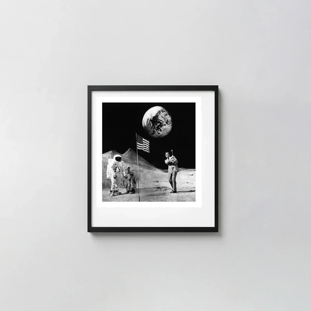 Sean Connery Poster — Terry O'Neill Bond on the Moon, 1971 Photography Photography Prints xe2x80x93 Square Frame Wall Art Mockup | MerchFuse