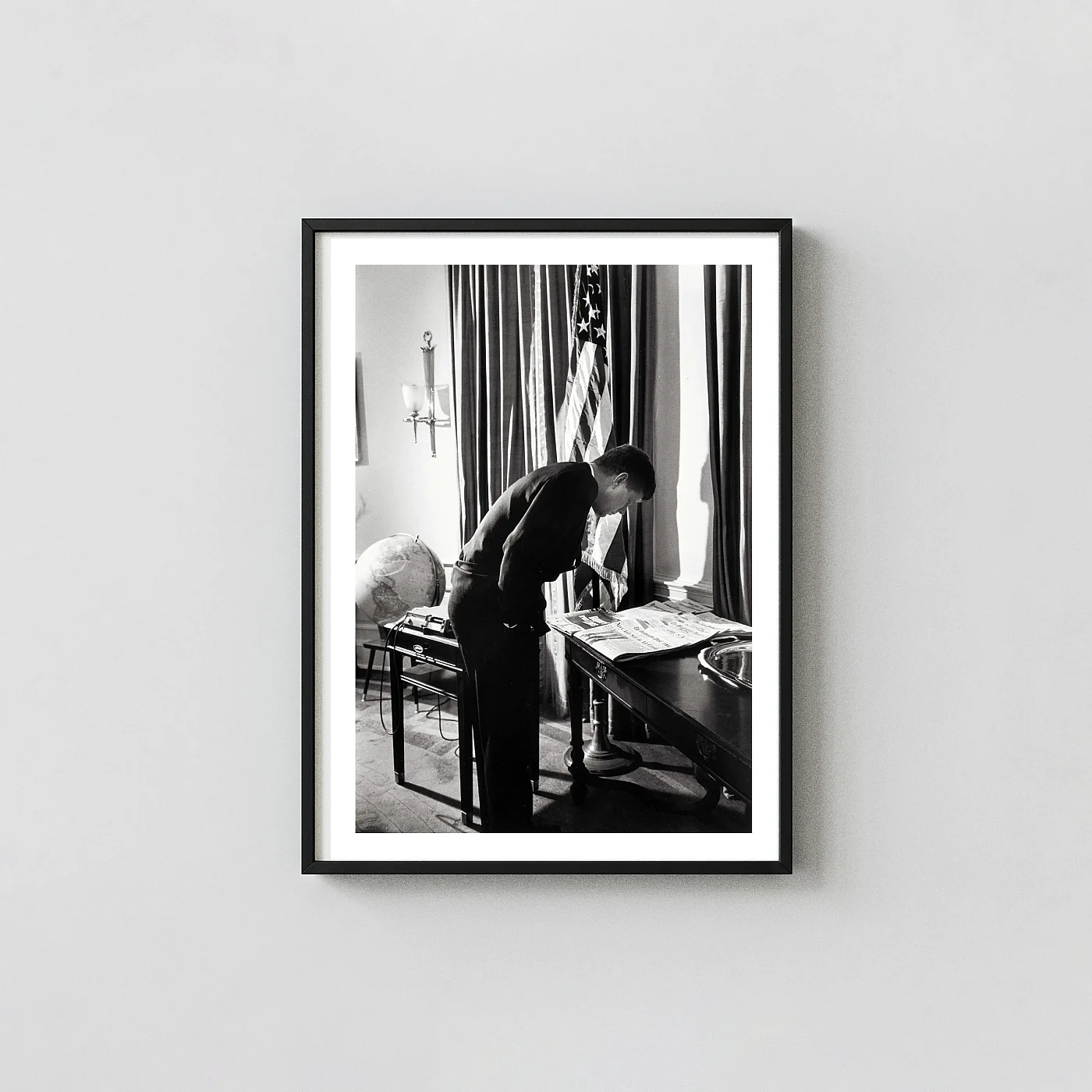 Jfk Poster, President Kennedy Oval Office 1961 Eisenstaedt Photo Print Jfk Poster, President Kennedy Oval Office 1961 Eisenstaedt Photo Photography Prints Xe2X80X93 Portrait Frame Wall Art Mockup | Merchfuse