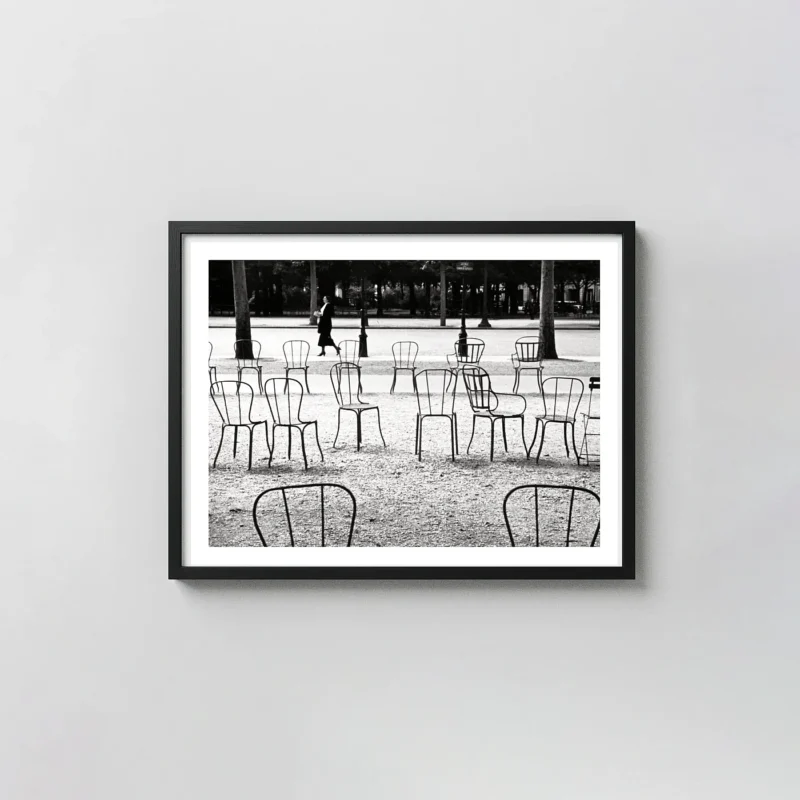 André Kertész Wall Art, Chairs of Paris 1927 Street Photography Print