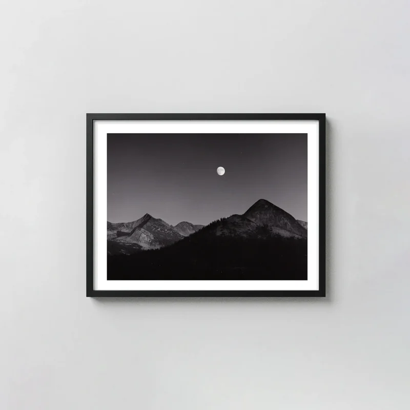 Ansel Adams Print, Moonrise Glacier Point Yosemite 1939 Photography Poster