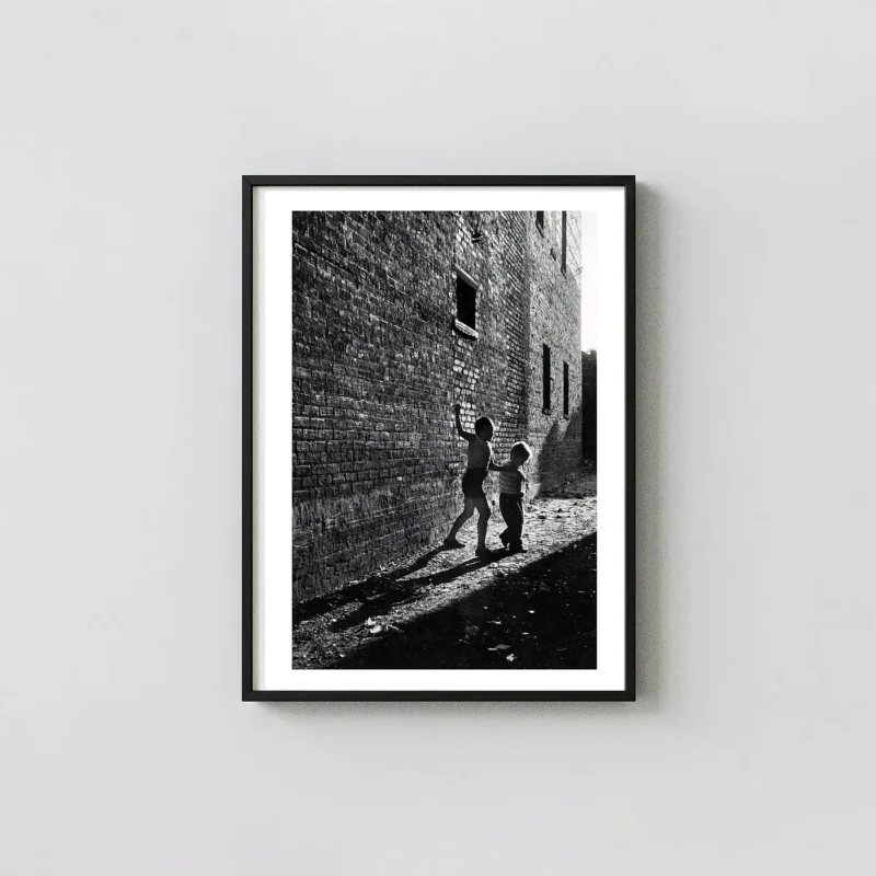 Chicago Photography Print, Vintage City Poster | Children in Urban Alley Wall Art