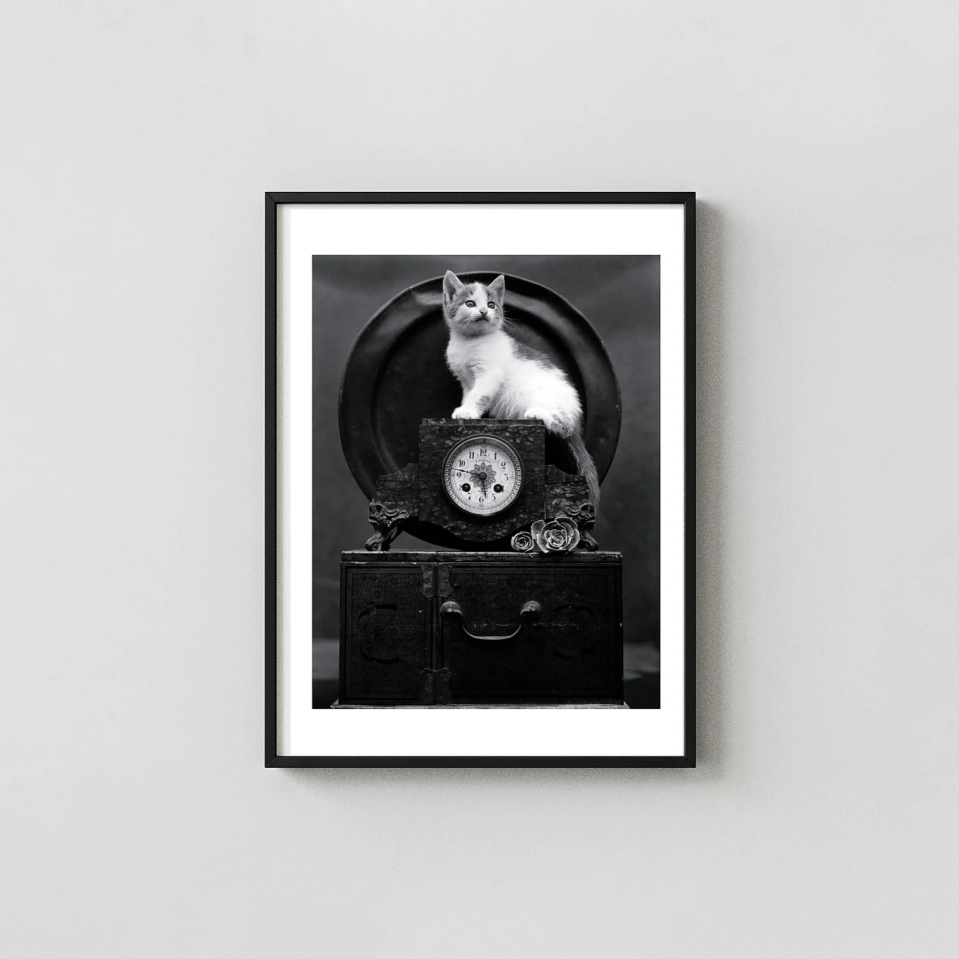Edward Weston Poster, Mary (Cat) on Clock 1945 Fine Art Photography - photography wall art print