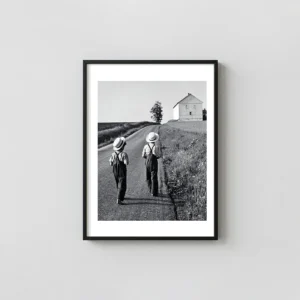 George Tice Photography Poster, Two Amish Boys Lancaster (1962) Photography Prints xe2x80x93 Portrait Frame Wall Art Mockup | MerchFuse