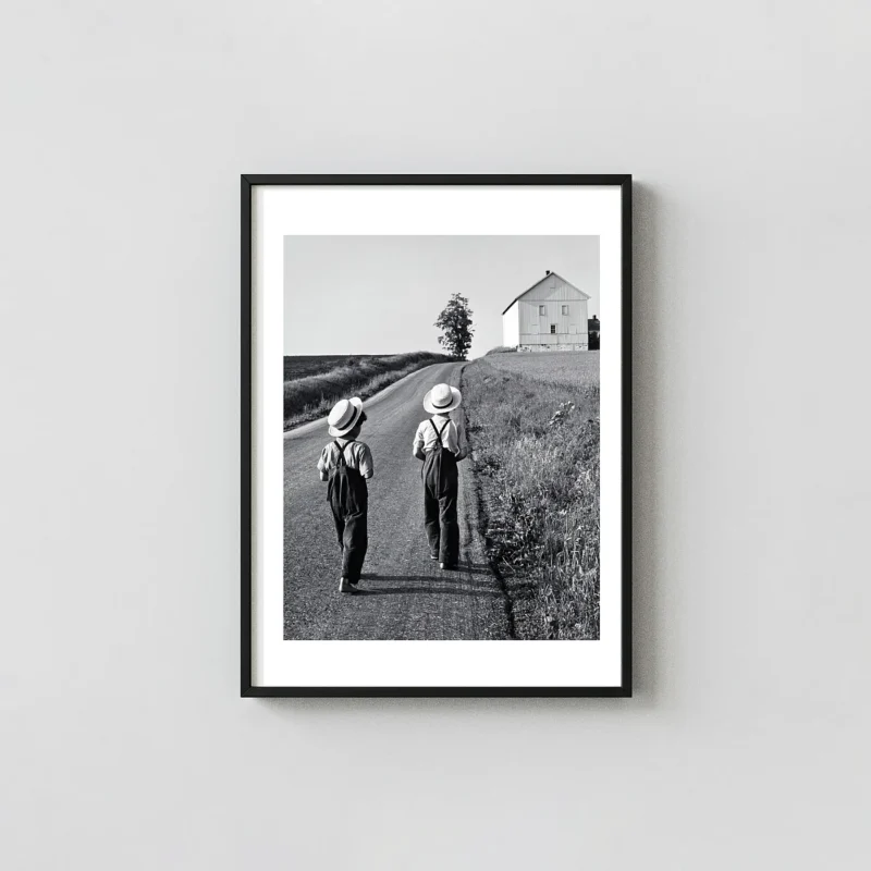 George Tice Photography Poster, Two Amish Boys Lancaster (1962)
