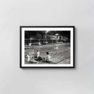 O. Winston Link Photography Print - Swimming Pool Welch West Virginia 1958 Photography Prints xe2x80x93 Landscape Frame Wall Art Mockup | MerchFuse