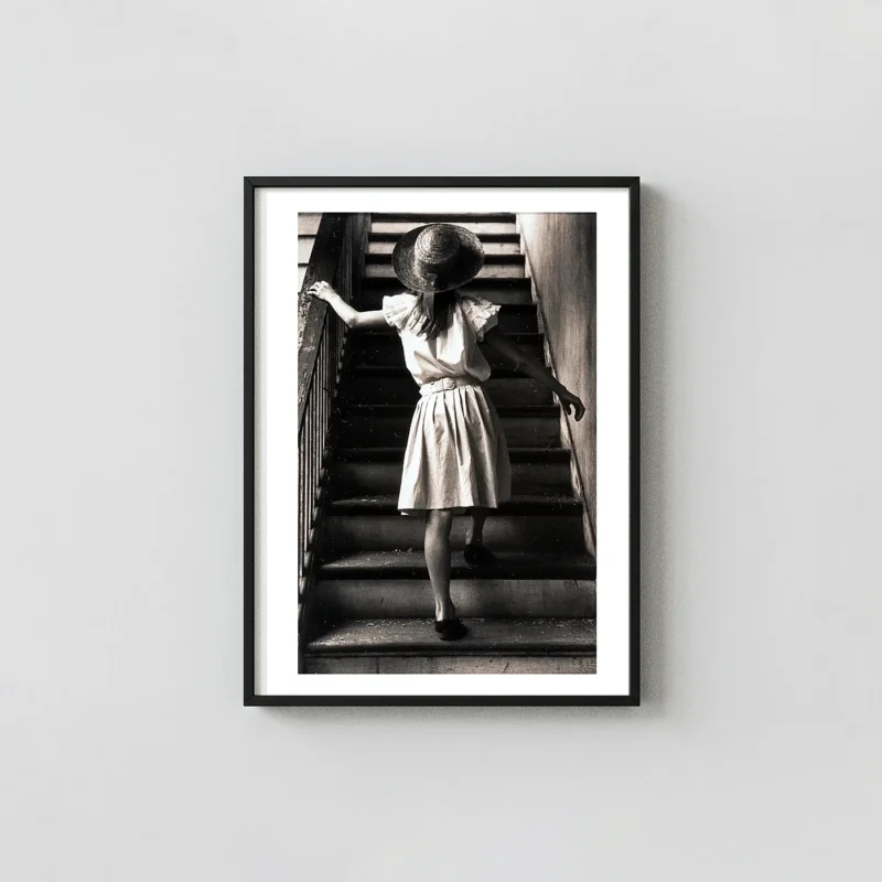 George Krause Prints - Stairs, Columbia, SC (1961) American Street Photography Photography Prints xe2x80x93 Portrait Frame Wall Art Mockup | MerchFuse