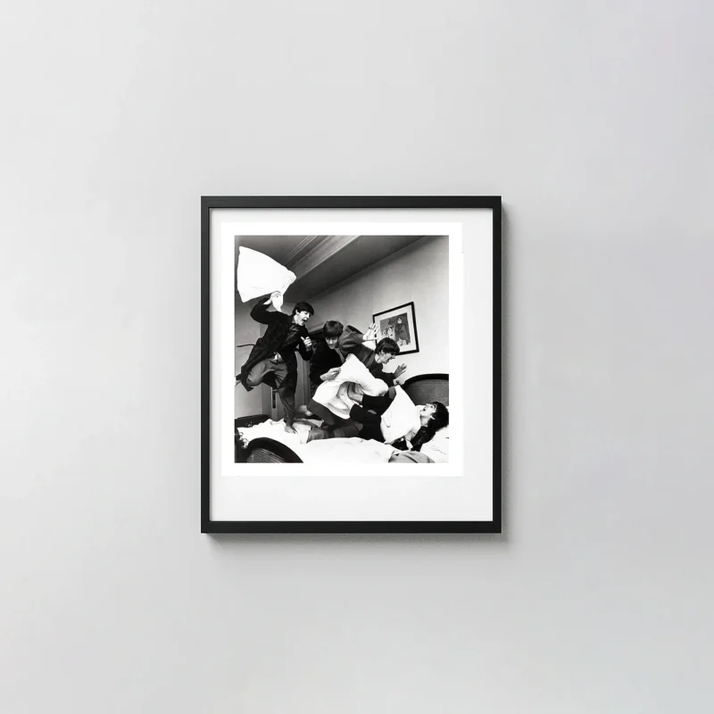 Harry Benson Print, The Beatles Pillow Fight, Paris (1964) Vintage Music Photography Wall Art