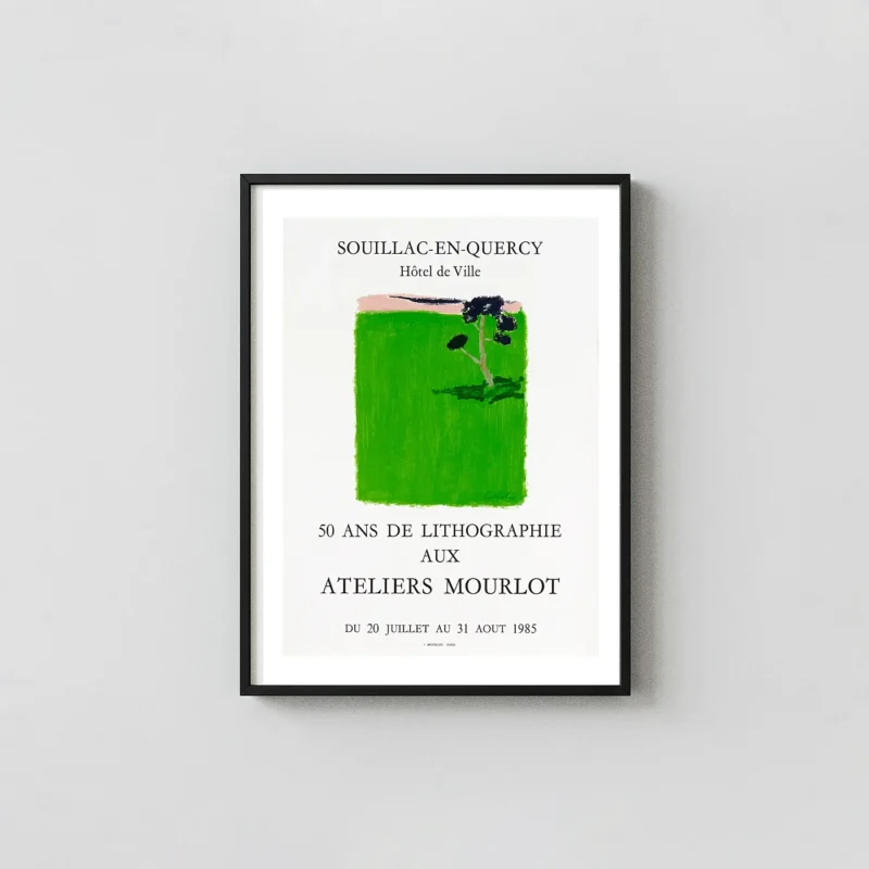 Bernard Cathelin Mourlot Poster | Vintage Art Print | Vibrant Green Landscape