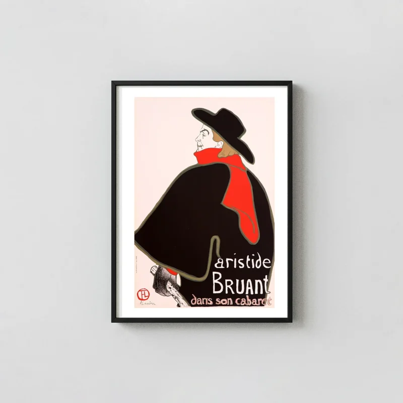 Toulouse-Lautrec Aristide Bruant | Art Nouveau Poster | Vintage Cabaret Print