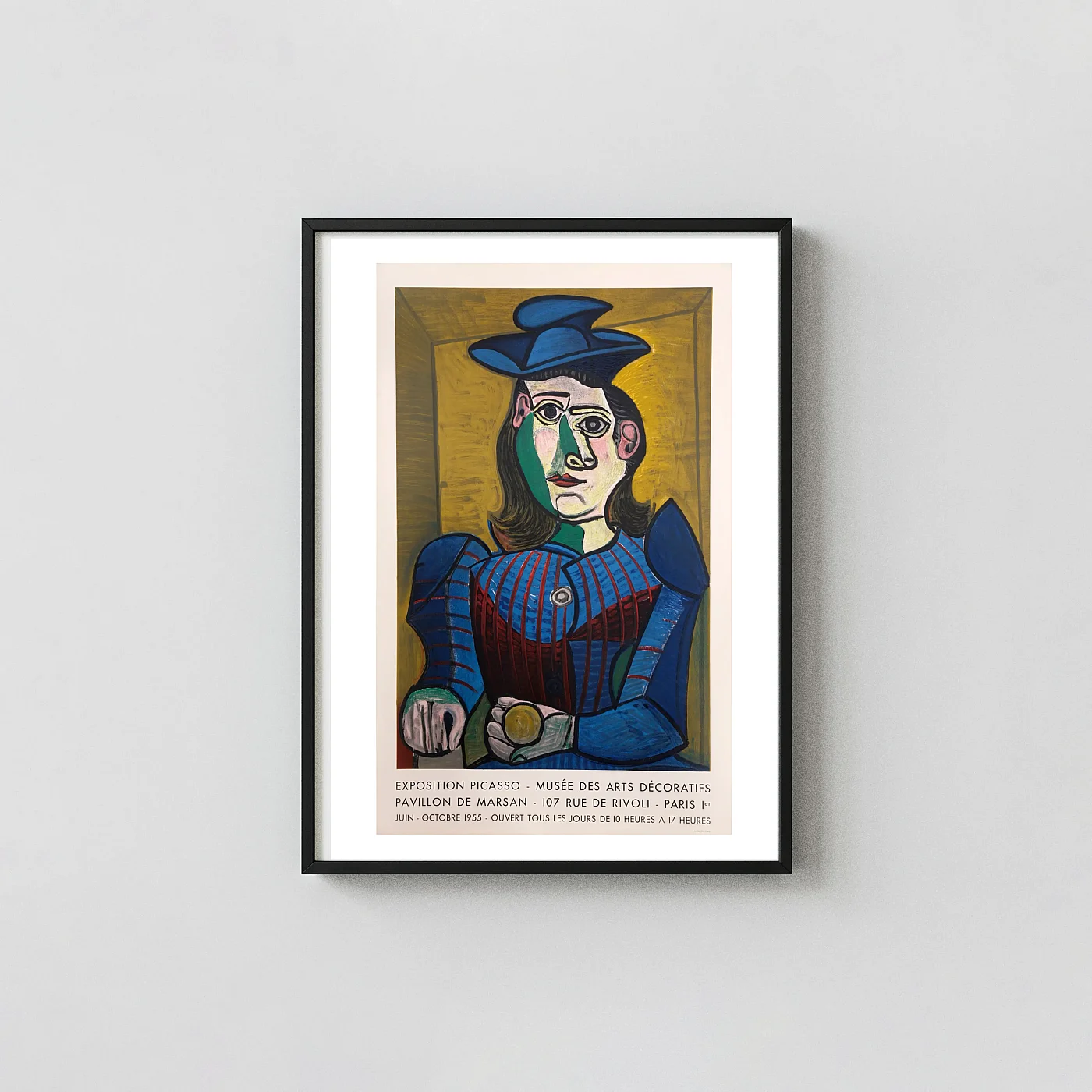 Pablo Picasso Art Poster Buste de Femme au Chapeau Bleu Cubist Wall Decor - fine art poster print