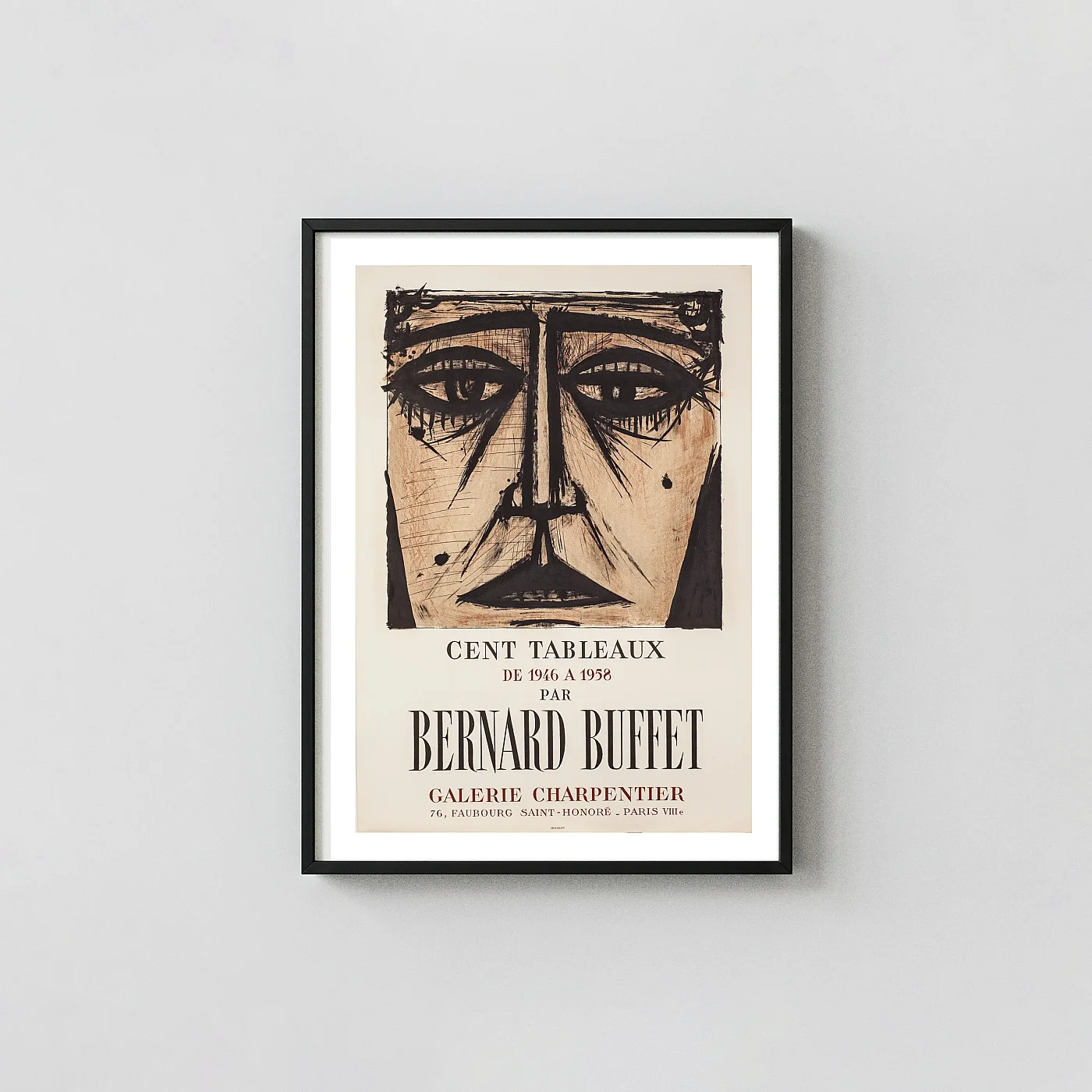Bernard Buffet Art Exhibition Poster Cent Tableaux 1958 Portrait - fine art poster print
