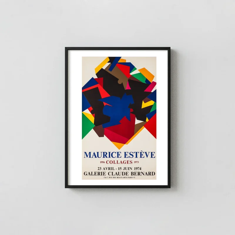 Maurice Estève | Abstract Collage Poster | 1974 Exhibition Wall Art Print