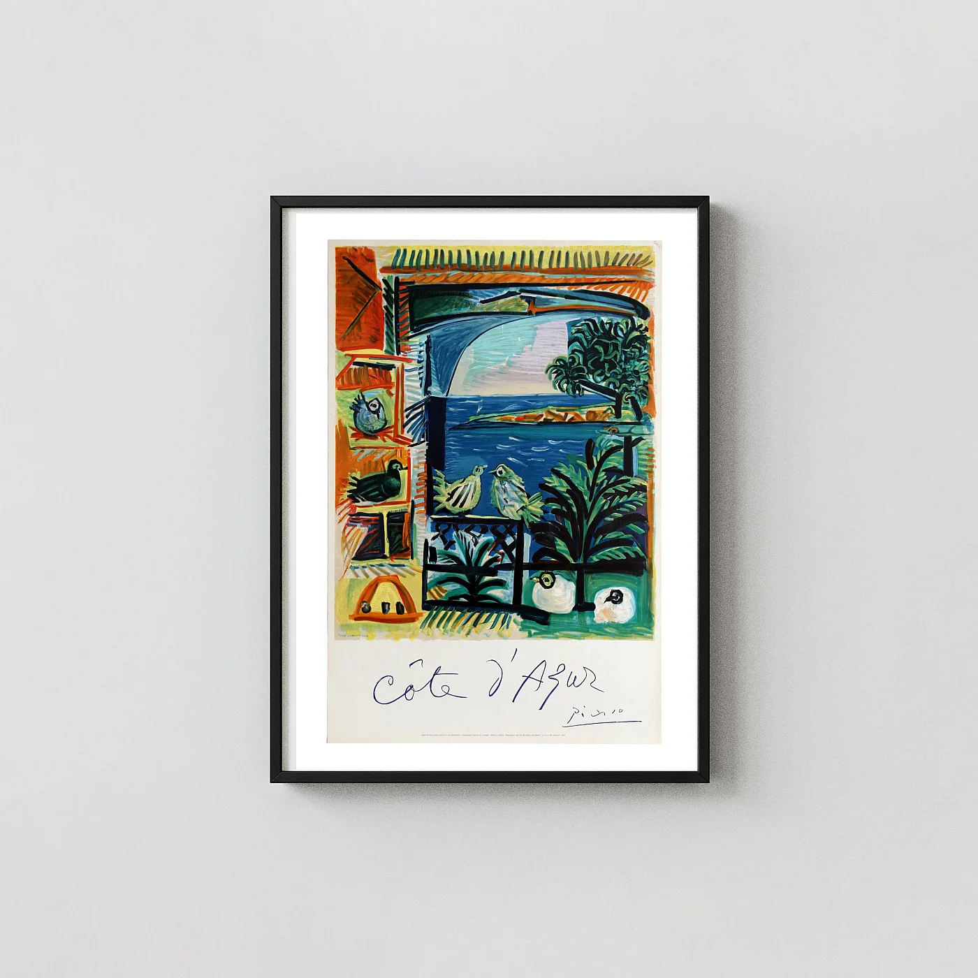 Pablo Picasso Côte d'Azur Vintage Travel Poster Mid-Century Modern Art - fine art poster print