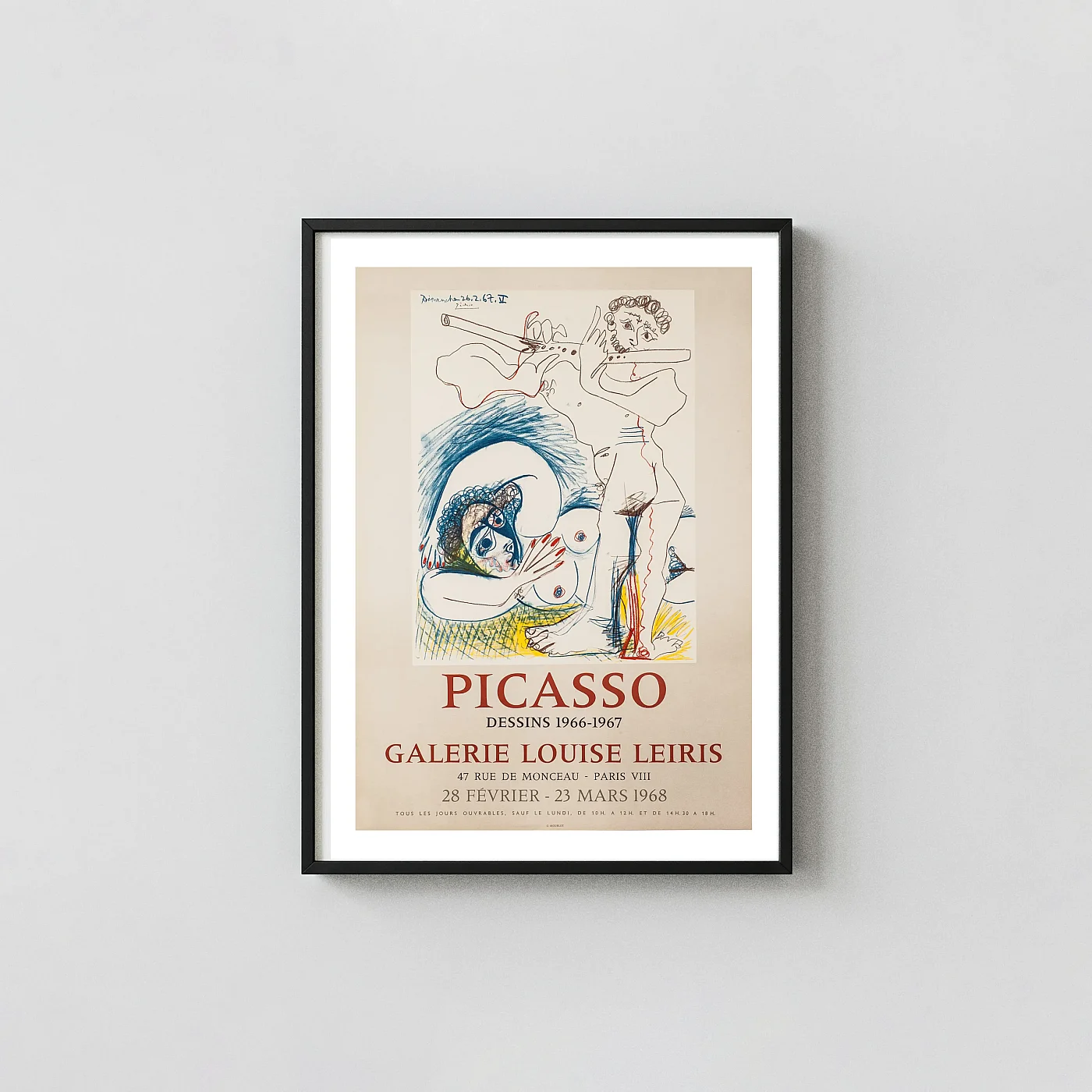 Pablo Picasso Art Poster Dessins 1966-67 Galerie Louise Leiris - fine art poster print