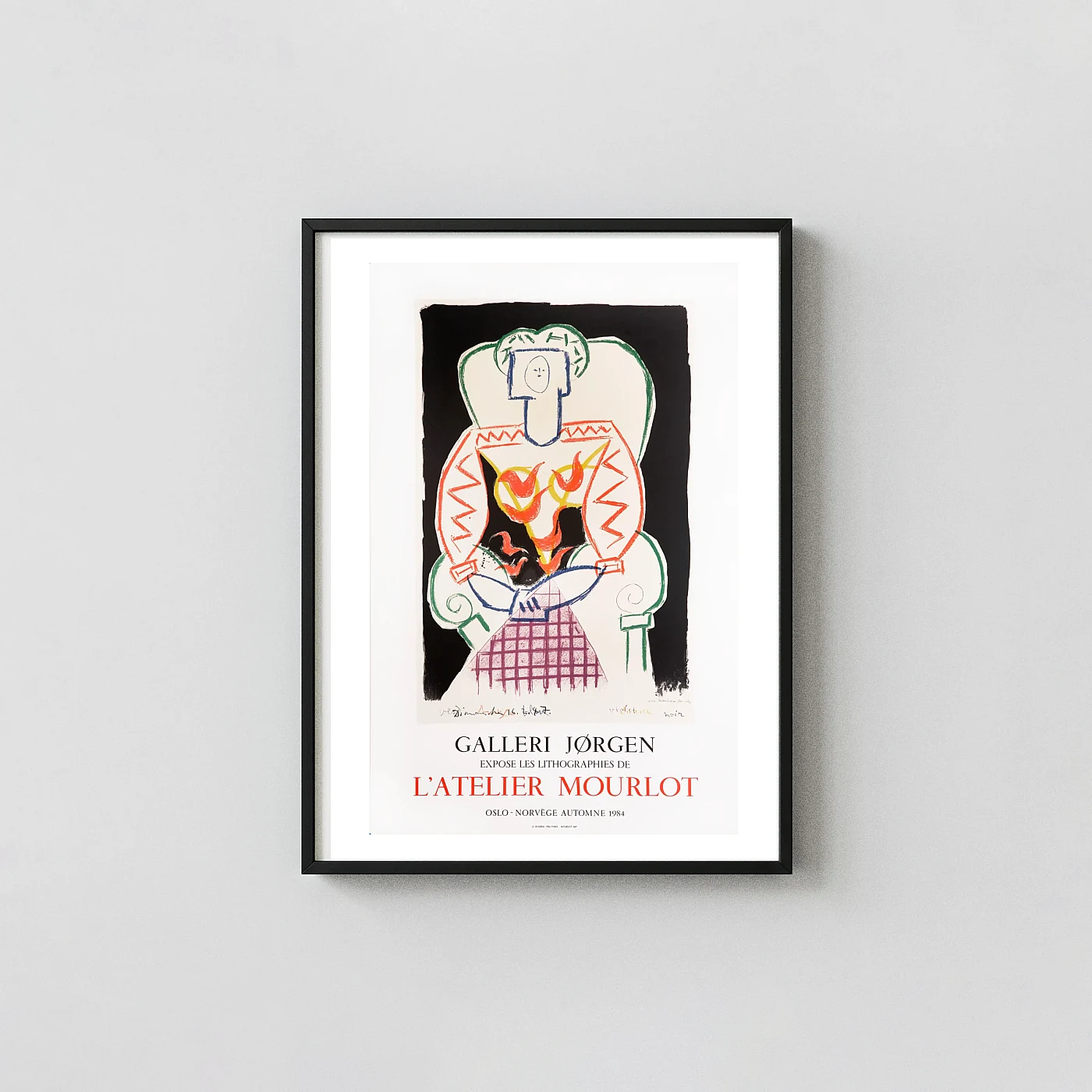 Pablo Picasso | Abstract Art Exhibition Poster | Galleri Jørgen Oslo 1984 Exhibition Artwork xe2x80x93 Portrait Frame Wall Art Mockup | MerchFuse