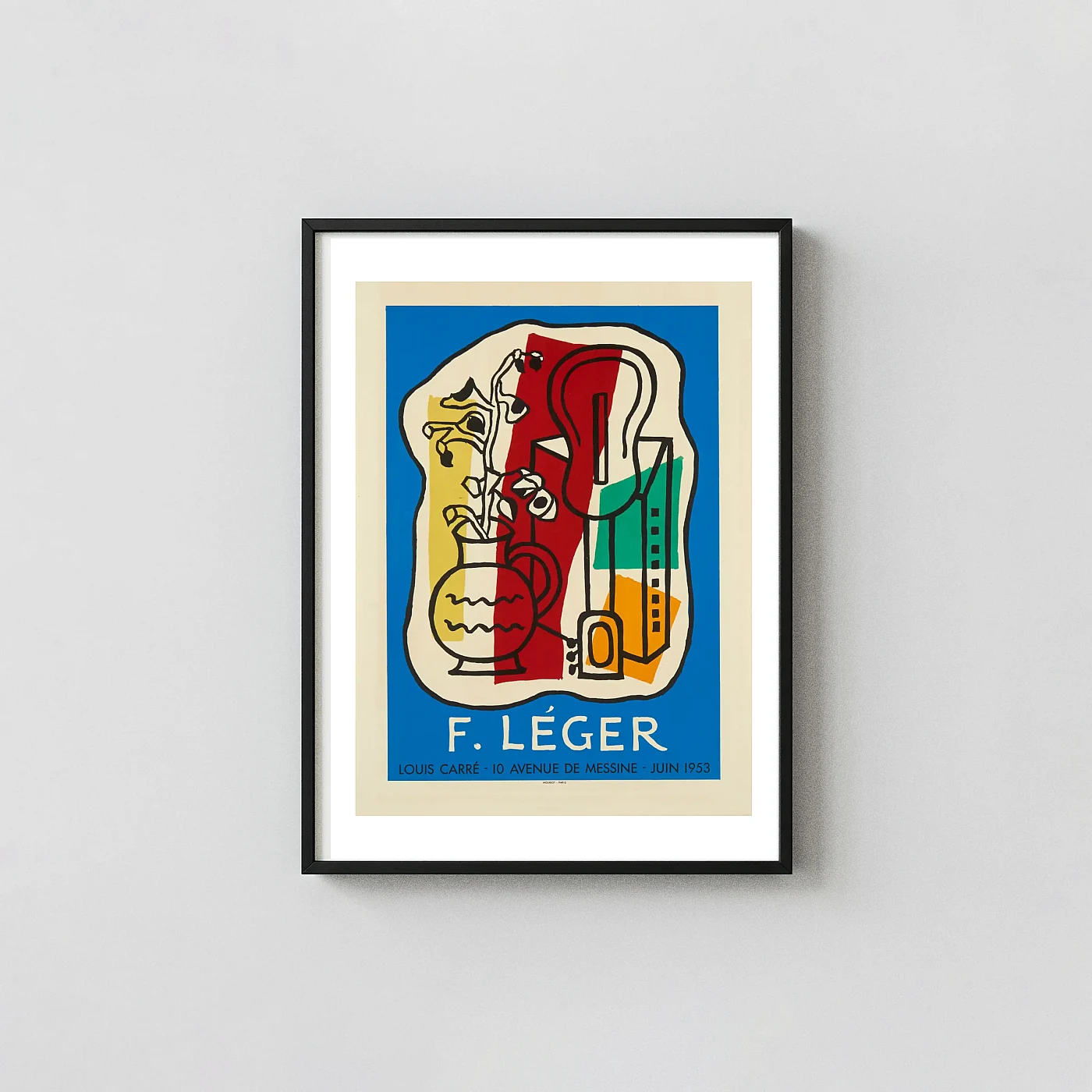 Fernand Léger | Abstract Art Poster | Galerie Louis Carré 1953 Exhibition Artwork xe2x80x93 Portrait Frame Wall Art Mockup | MerchFuse