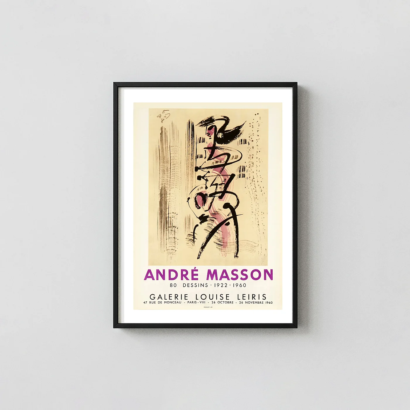 André Masson | Art Exhibition Poster | Abstract Calligraphy Exhibition Artwork xe2x80x93 Portrait Frame Wall Art Mockup | MerchFuse