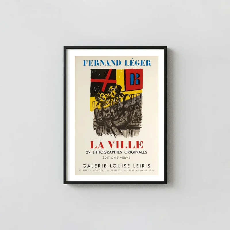 Fernand Léger La Ville | Modern Art Exhibition Poster | 1959 Vintage Print