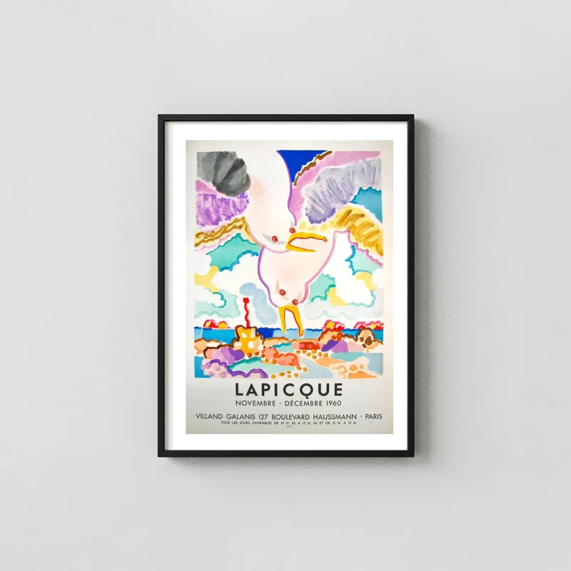 Charles Lapicque | Vintage Exhibition Art Poster | Abstract Seagulls 1960