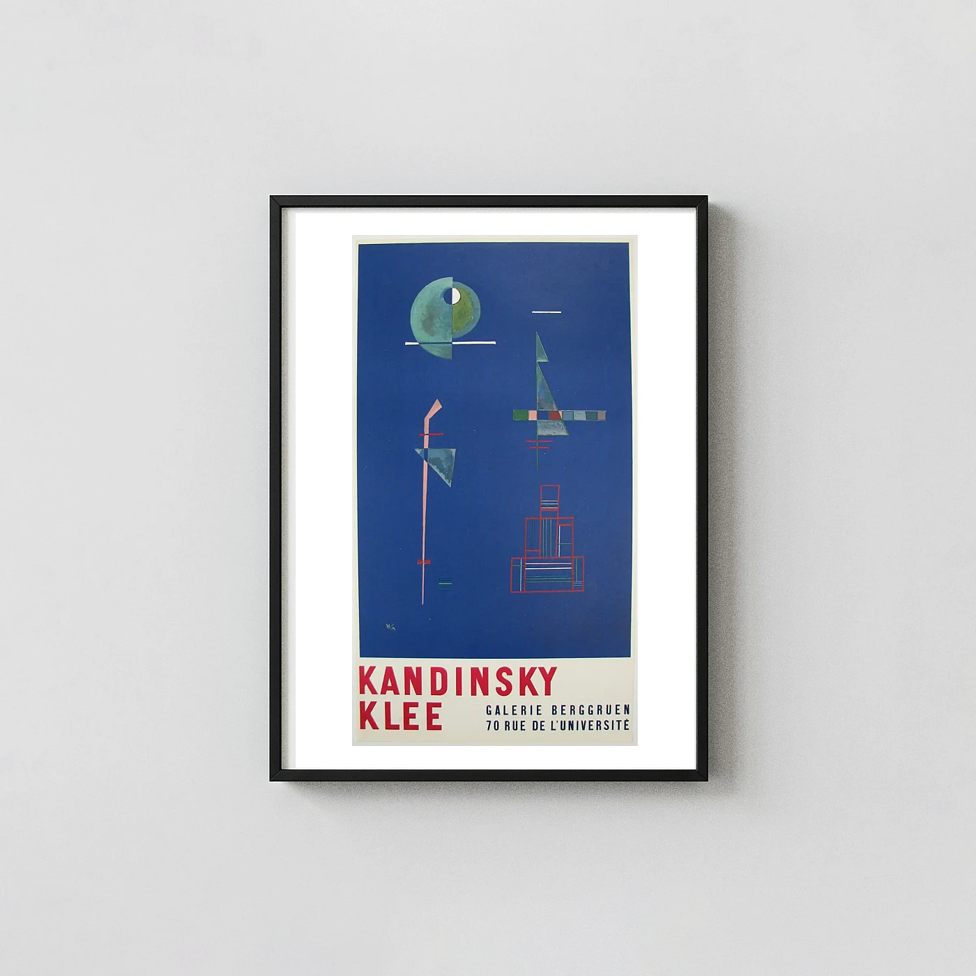 Kandinsky Klee | Abstract Art Poster | Galerie Berggruen 1959 Exhibition Artwork xe2x80x93 Portrait Frame Wall Art Mockup | MerchFuse