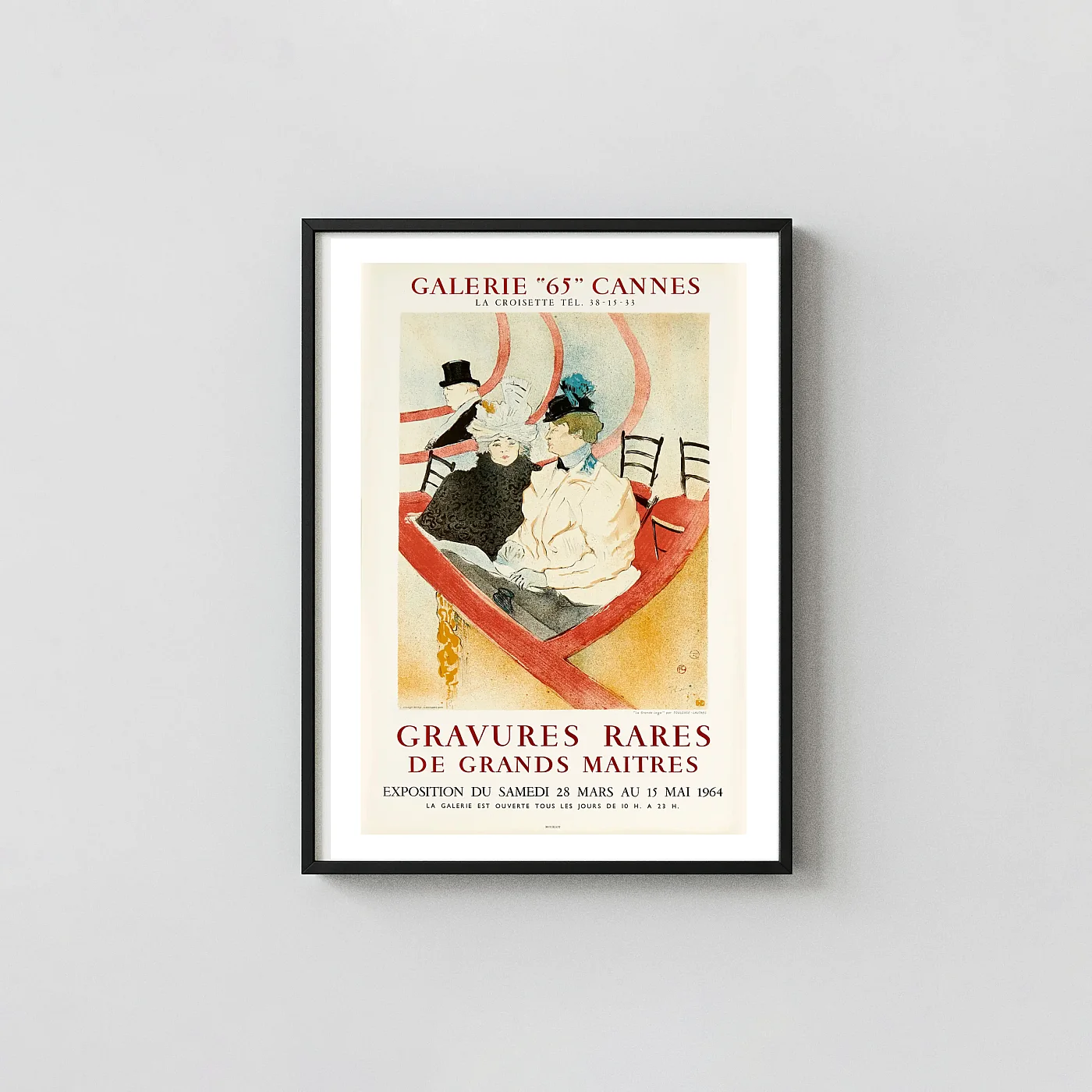 Toulouse-Lautrec 'Gravures Rares' | Vintage Art Exhibition Poster | La Grande Loge Exhibition Artwork xe2x80x93 Portrait Frame Wall Art Mockup | MerchFuse