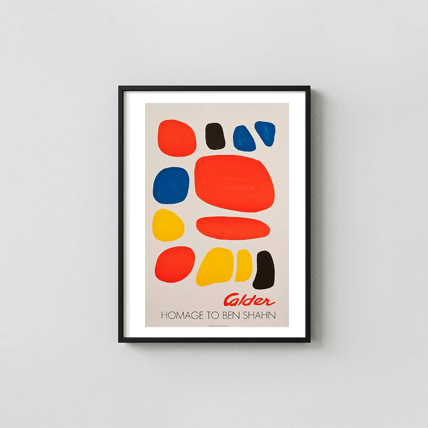 Alexander Calder | Mid-Century Abstract Art Poster | Homage to Ben Shahn Exhibition Artwork xe2x80x93 Portrait Frame Wall Art Mockup | MerchFuse