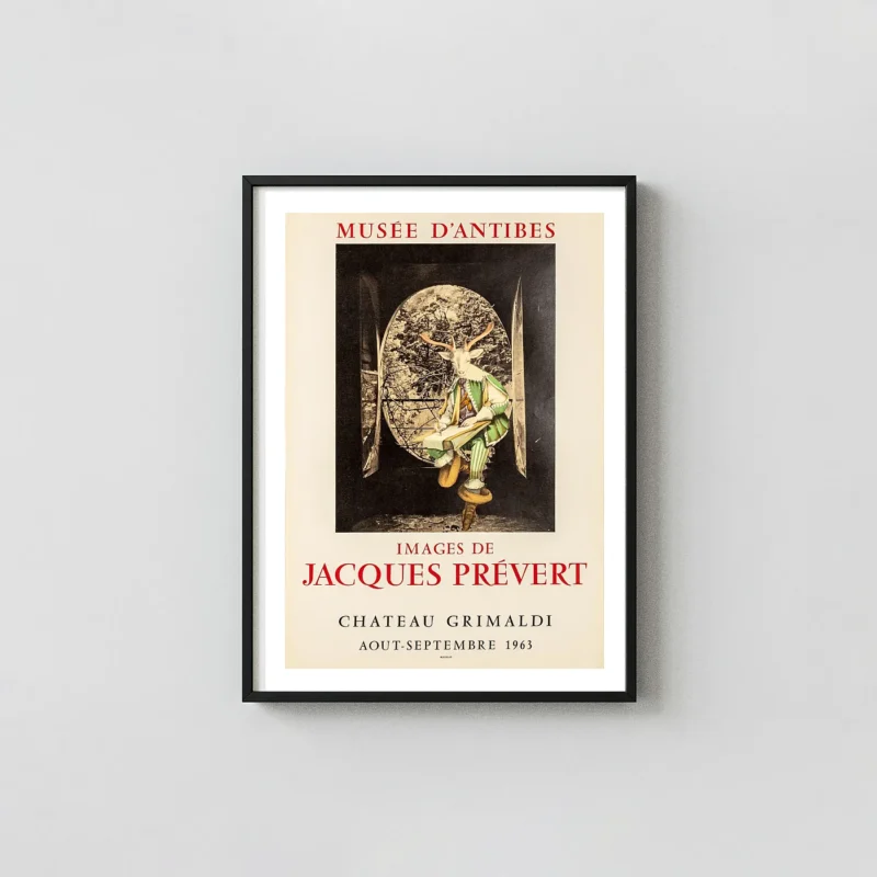 Jacques Prévert | Art Exhibition Poster | Surreal Deer Collage 1963
