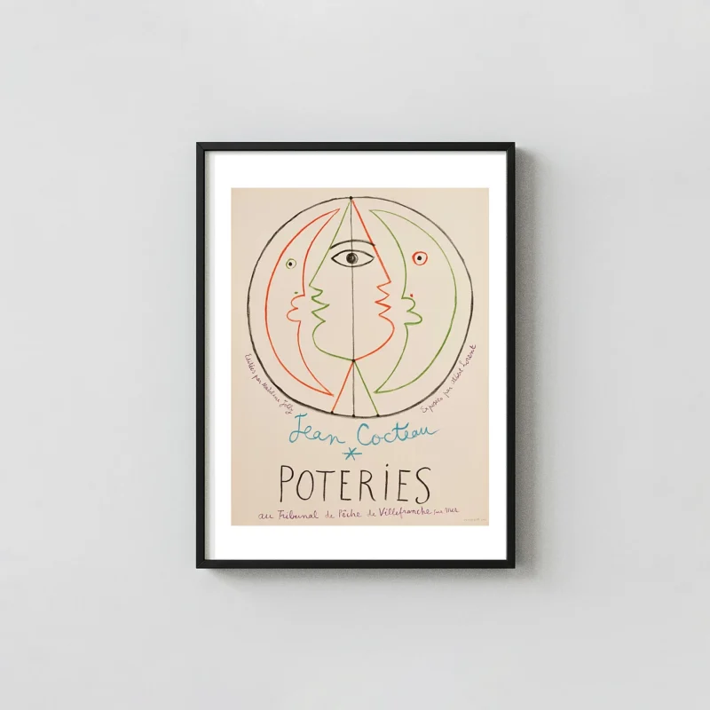 Jean Cocteau Poteries | Vintage Art Poster | 1958 Exhibition Print