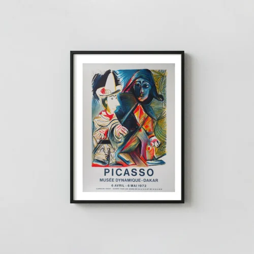 Pablo Picasso Pierrot et Arlequin | Art Poster | Vintage 1972 Exhibition Print