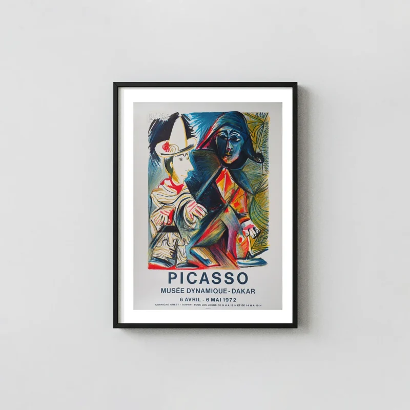 Pablo Picasso Pierrot et Arlequin | Art Poster | Vintage 1972 Exhibition Print
