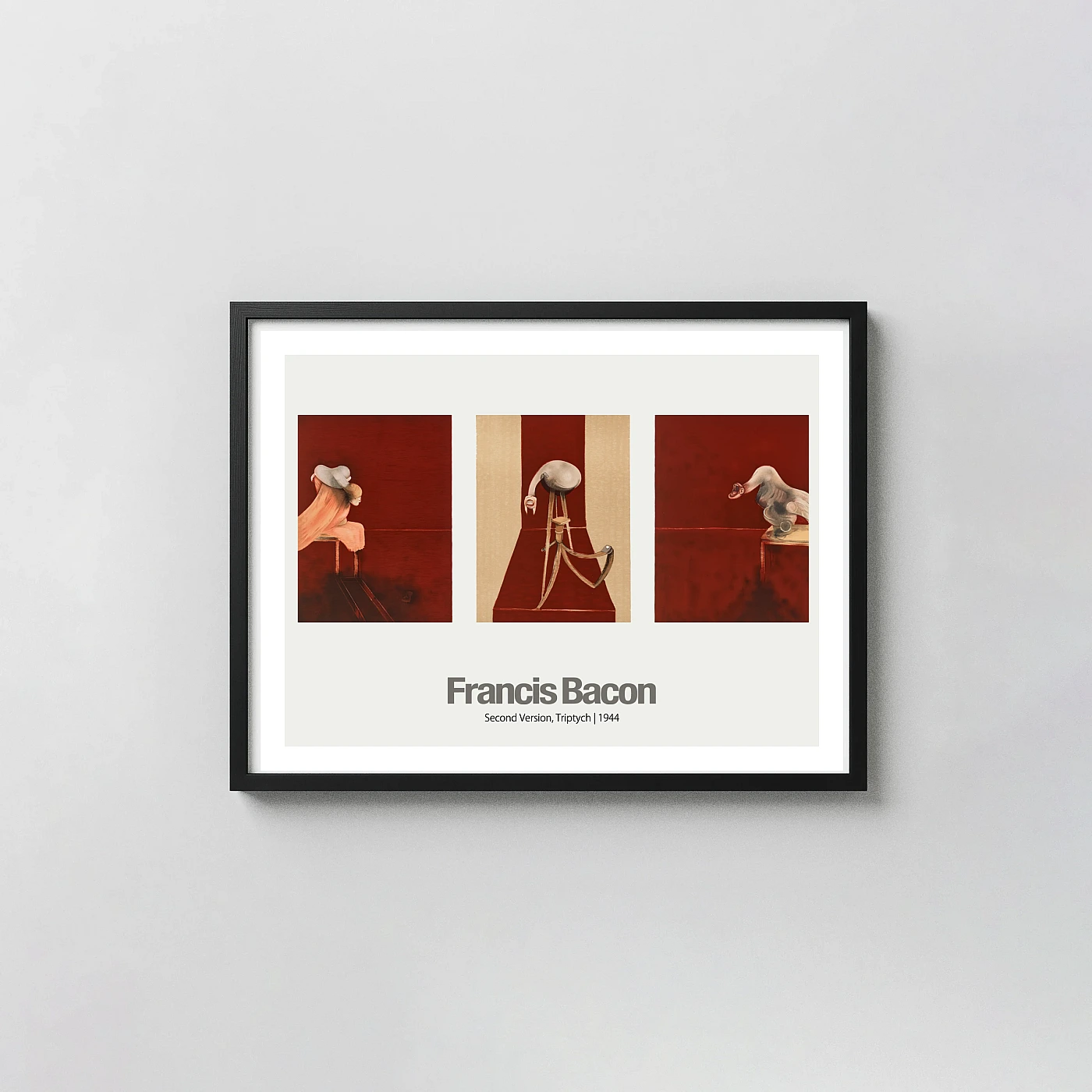 Francis Bacon Art Poster Second Version Triptych 1944 - fine art poster print