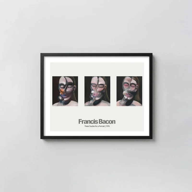 Francis Bacon | Abstract Art Poster | Three Studies for a Portrait (1976)