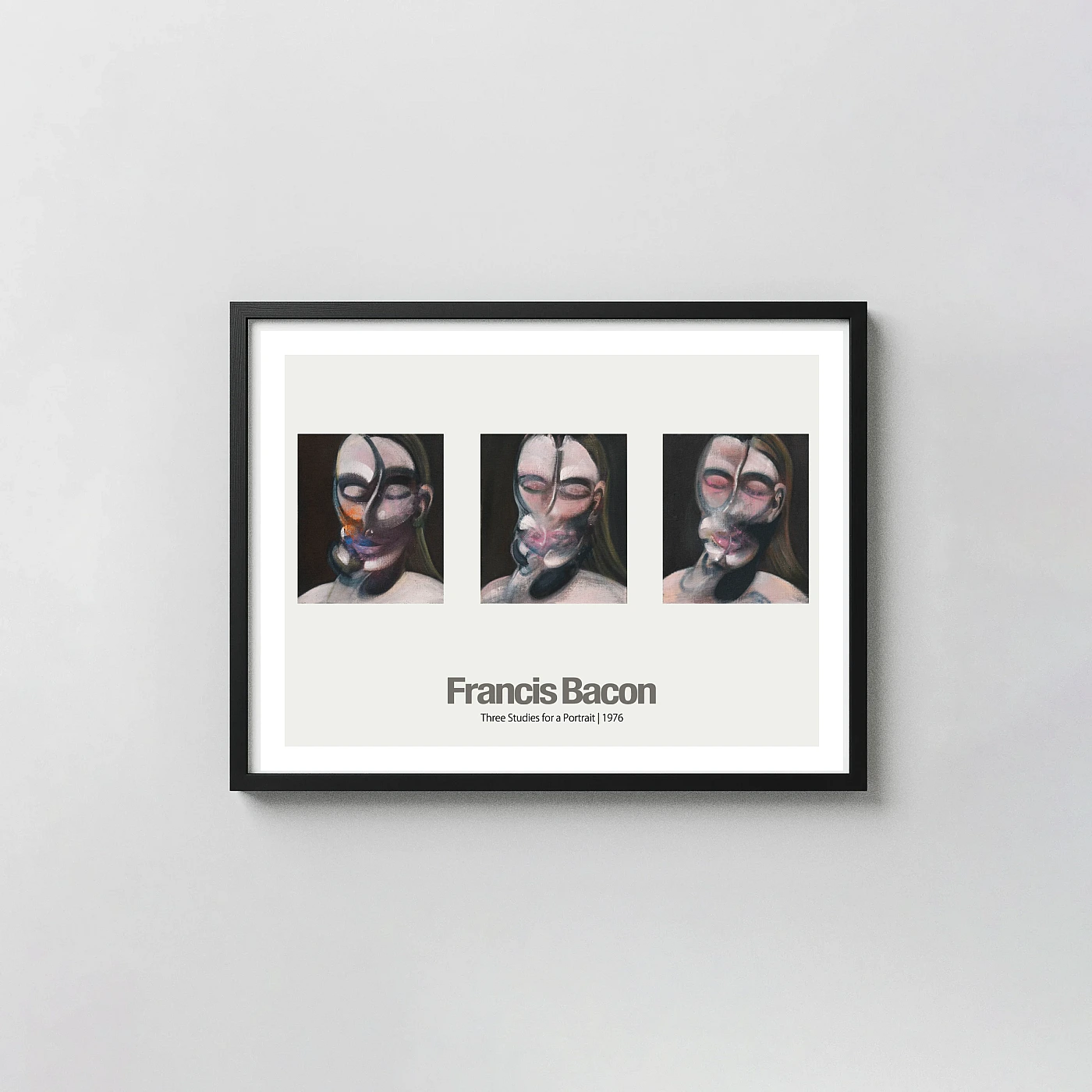 Francis Bacon Abstract Art Poster Three Studies for a Portrait (1976) - fine art poster print