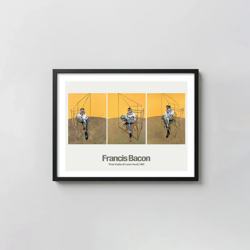 Francis Bacon: Three Studies of Lucian Freud | Art Poster | Triptych Portrait Print