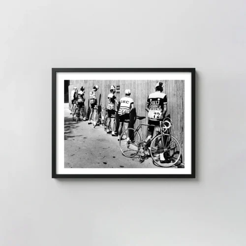 Bicycle Cyclist Print | Vintage Sports Black and White Wall Art