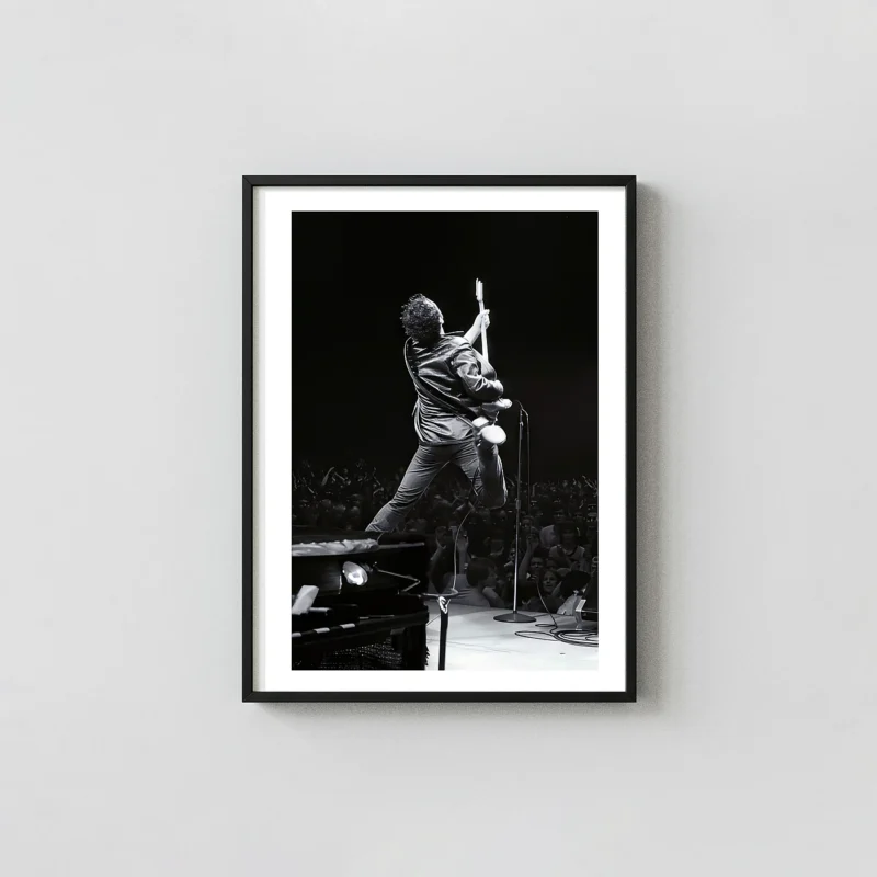 Bruce Springsteen Print | Iconic Vintage Black and White Photography Prints xe2x80x93 Portrait Frame Wall Art Mockup | MerchFuse