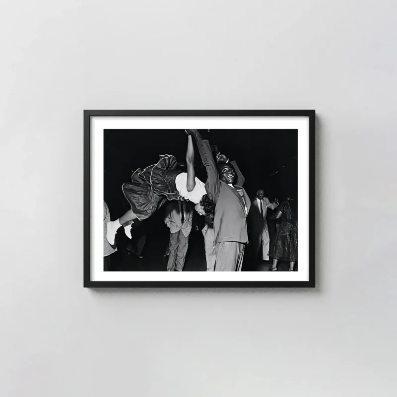 Couple Dancing at Savoy Ballroom Print | Black History Black and White Wall Art