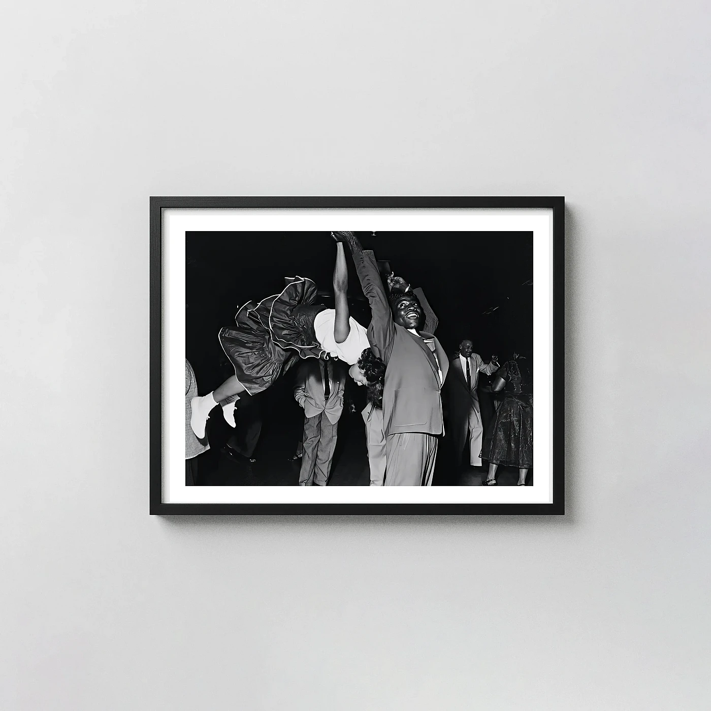 Couple Dancing At Savoy Ballroom Print | Black History Black And White Wall Art Couple Dancing At Savoy Ballroom Print | Black History Black And White Photography Prints Xe2X80X93 Landscape Frame Wall Art Mockup | Merchfuse