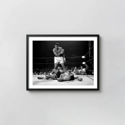 Muhammad Ali Print — Ali vs Sonny Liston Black and White Wall Art